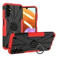 thumbnail image 1 of Heavy Duty Bracket Case for Samsung Galaxy A14 5G, Dual-Layers Rugged PC Soft Silicone Shockproof Lens Protection Case with Rotated Ring Holder Kickstand Magnetic Non-Slip Cover,Red, 1 of 6