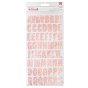 American Crafts Thickers 5.5" x 11" Pink Glitter Foam Tealightful Alphabet Stickers, 2 Piece