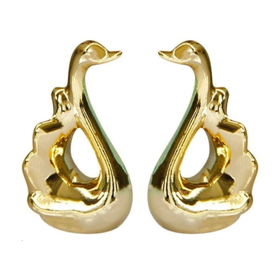 Golden Animal Statues Home Decor - Modern Small Gold Decorative Ornaments for Desk, Shelf Display, Elegant Collectible Figurines for Office, Bedroom & Living Room