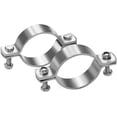 thumbnail image 1 of 2 Pcs 42-45mm Range Heavy Duty Rigid Handleless Flat Pipe Bracket Clamp Adjustable Stainless Steel-304 Split Ring Hanger ID 1-25/32 Inch, 1 of 5