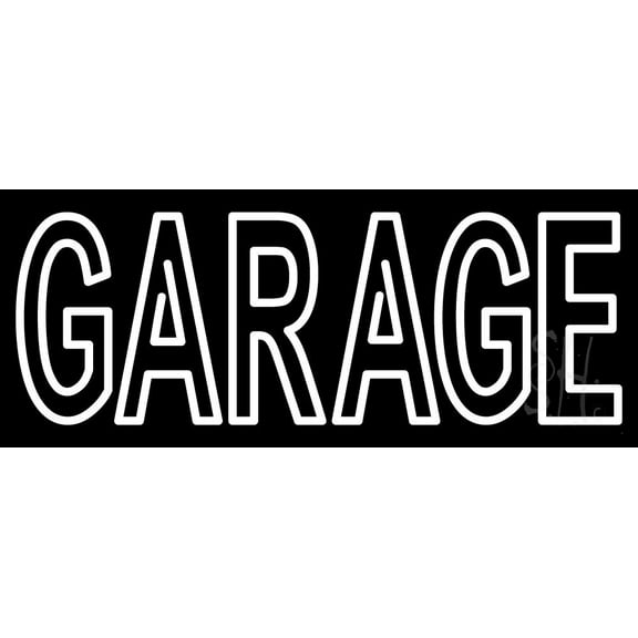 Garage LED Neon Sign 13 x 32 - inches, Clear Edge Cut Acrylic Backing, with Dimmer - Bright and Premium built indoor LED Neon Sign for automotive store, and mall.