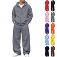 thumbnail image 2 of Iaqnaocc Tracksuit&nbsp;men Two Piece Set Athletic Casual Zip Up Hooded Sweatshirt and Sweatpant Running Gym Fall Sweatsuits for Men with Drawstring Waist Orange 2XL, 2 of 6