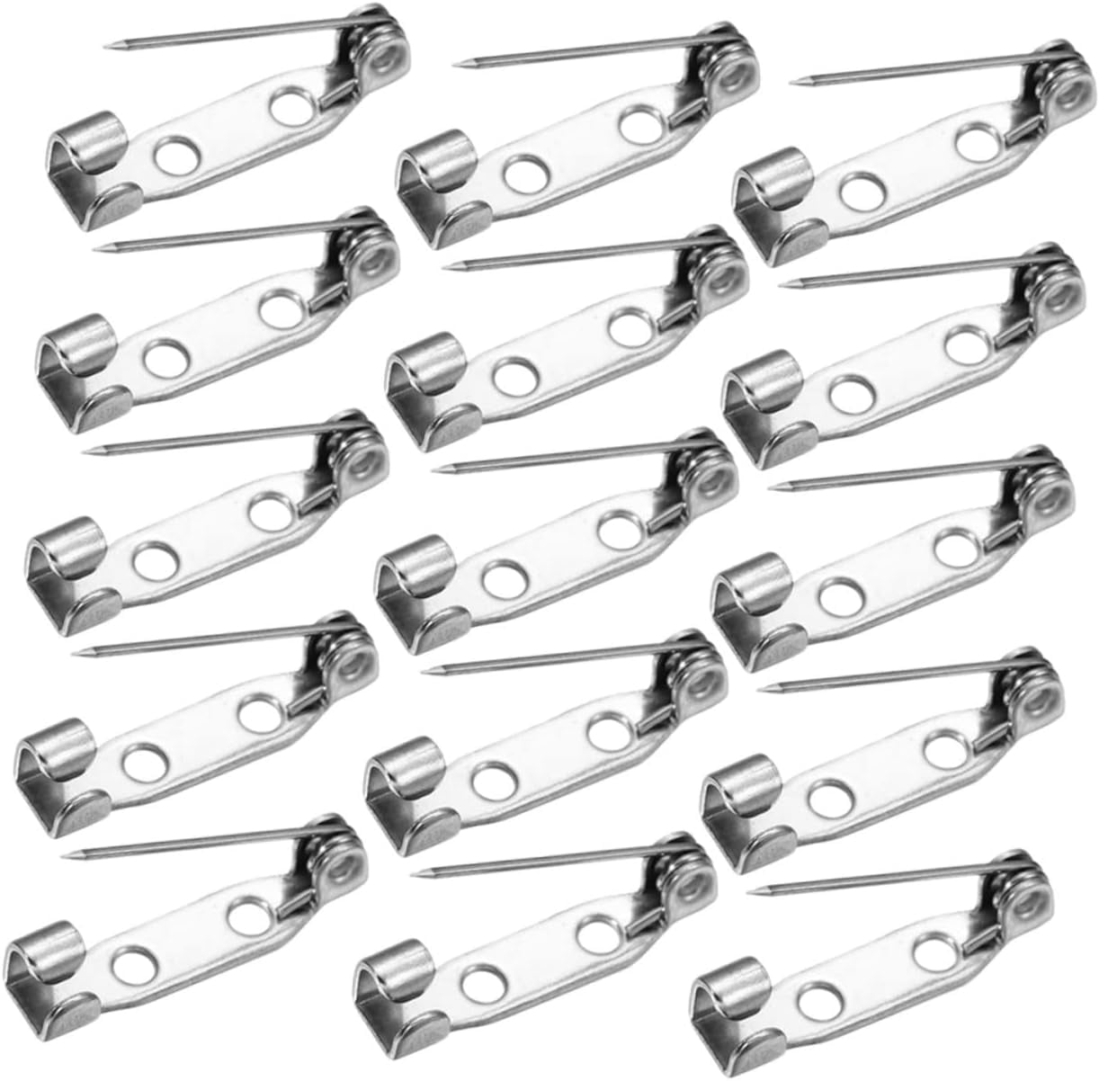 SLGHLSAHG 1200 Pcs Silver Safety Pin Badge Bar Clasps for Jewelry Making Jewelry Tone Pin Backs Clasp Safety for Brooch Pin Backs Clasp Locking Pin Back Alloy Blanket Metal A49402