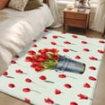 thumbnail image 5 of Red Tulip Flowers Area Rug 4'x6', Spring Floral Vintage Drum Country Blue Washable Non-Slip Rugs, Low Pile Large Carpet for Living Room Bedroom Dining Room Kitchen Office Indoor Mat, 5 of 9