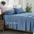 thumbnail image 1 of Bare Home Ensemble de Draps à Poche Extra Profonde de 22 Pouces - Premium 1800 Collection - Ultra Doux - Très Grand Simple, Bleu Couronne, 1 of 8