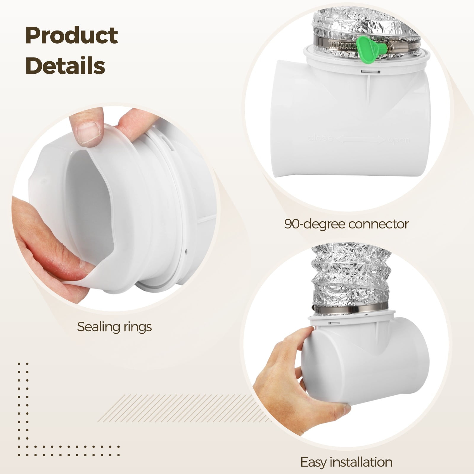 Dryer Vent Hose Kit with 90 Degree Elbow, Includes 9.8ft Aluminum Foil Hose, Connectors, Clamps, Sealing Rings & Tapes, Dryer Vent Connector Kit