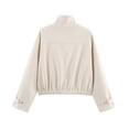 thumbnail image 7 of Abomasnow Cropped Bomber Jackets for Womens Long Sleeve Button Down Short Shacket Jacket Pullover Tops S-L, 7 of 7
