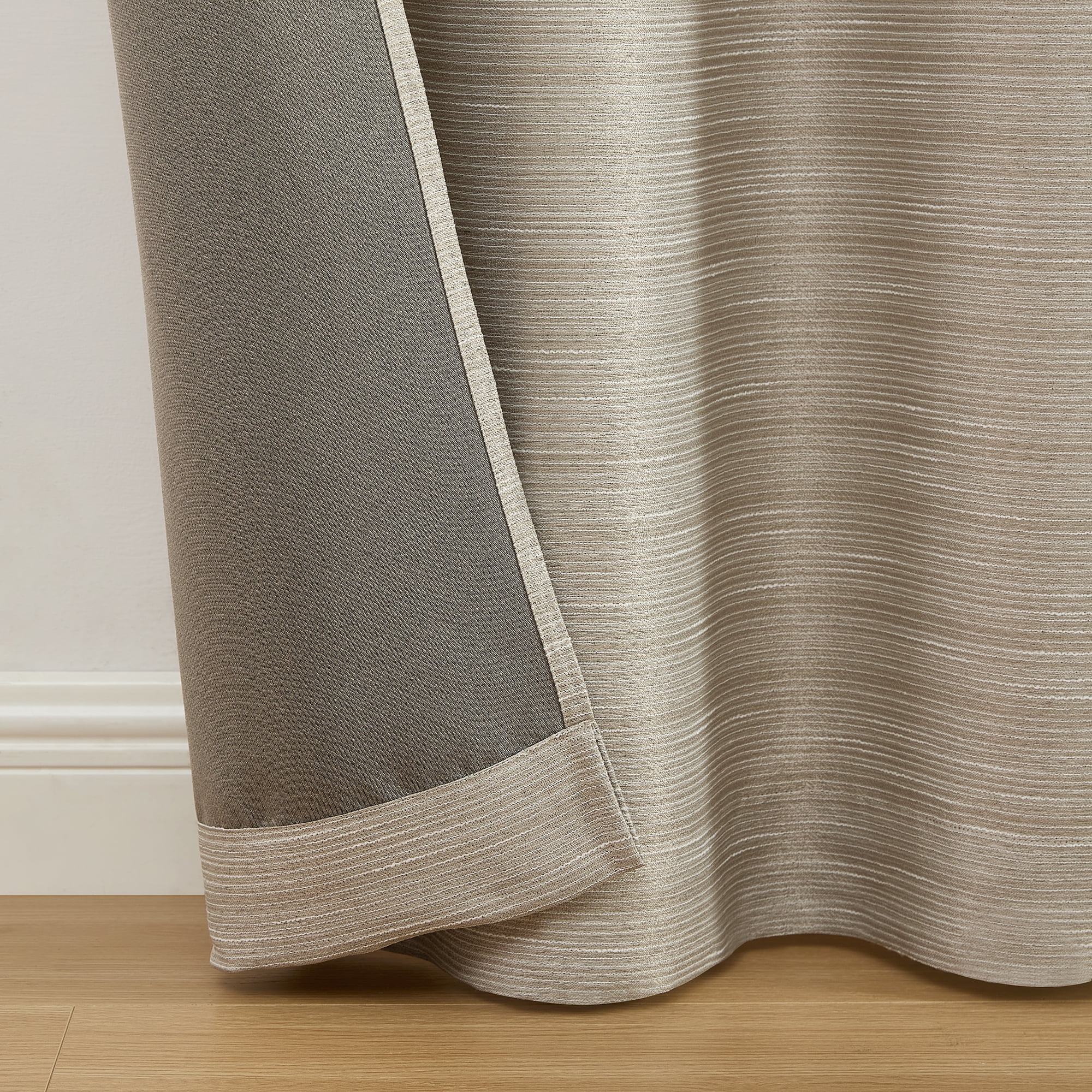 Mainstays Blackout Textured Slub Grommet Single Indoor Curtain Panel, Beige, 38" W x 84" L