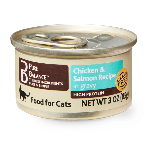 Pure Balance Chicken & Salmon Recipe in Gravy Food for Cats, 3 oz