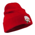 thumbnail image 5 of Smile Snowman Embroidered Beanie - Red OSFM, 5 of 5