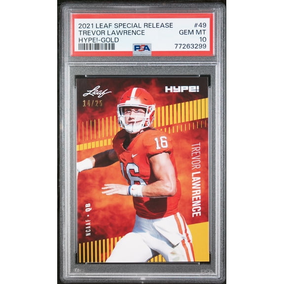 Trevor Lawrence PSA 10 2021 Leaf Hype #49 Rookie Card Gold #14/25