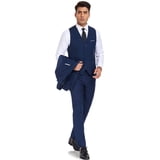 WULFUL Men's Suit Slim Fit One Button 3-Piece Suit Blazer Dress Business Wedding Party Jacket Vest Pants Dark Grey WULFUL Men's Suit Slim Fit One Button 3-Piece Suit Blazer Dress Business Wedding Party Jacket Vest Pants Dark Grey