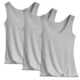 thumbnail image 3 of Baberdicy Women's Tank Tops 3 Pack Sleeveless Ice Silk Solid Color Casual Layering Camisoles, Grey Xxl, 3 of 3