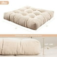 thumbnail image 2 of Square Thicken Floor Cushion,Cotton Linen Thick Meditation Pillow ,21x21 Inch,Beige, 2 of 8