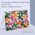 thumbnail image 3 of Yayeee Toggle Light Switch Wall Plate 2-Gang 4.56"x4.48" Decorative Outlet Cover, Pink Floral Blooms, 3 of 7