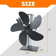 GasSaf Aluminum 5Blade Fireplace Fan for Heat Powered Wood Stove Fan,NonElectric,Quiet