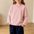 thumbnail image 3 of VIPOIN Striped Long Sleeve Shirt for Kids, Crewneck Casual Soft Daily Top, Sizes 2-12 Years, 3 of 6