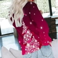 thumbnail image 4 of Chandail à Capuchon pour Femmes Mode Imprimé de Noël Ample Col Rond Manches Longues Blouse avec Poche Hauts Chandails en Molleton Femmes Sans Capuche en Liquidation, 4 of 6