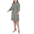thumbnail image 2 of NY Collection Women's Plus Size Long Roll Tab Sleeve Dobby Dress, 2 of 4