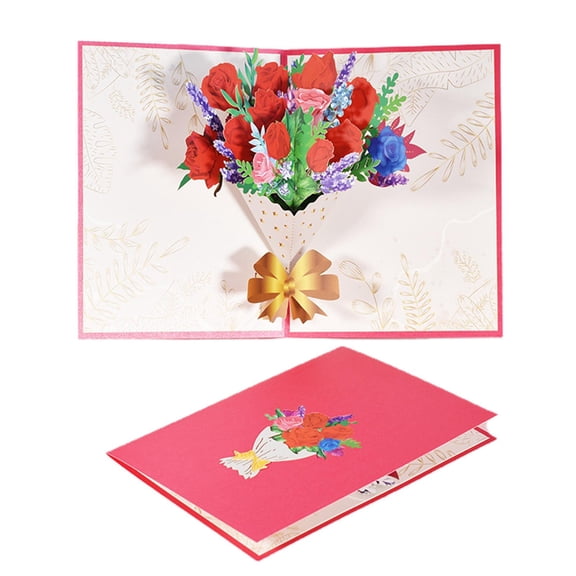 SDFGTstore 3D for Pop Up Cards Valentine's Mother's Day Greeting Cards for Wife Husband Lovers Postcards with Envelope for Wedding All Occasion