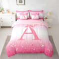 thumbnail image 2 of Feelyou Bowknot Initial A Twin Bedding Sets 7-Piece, Glitter Stars Bedding Comforter Set, 2 of 8