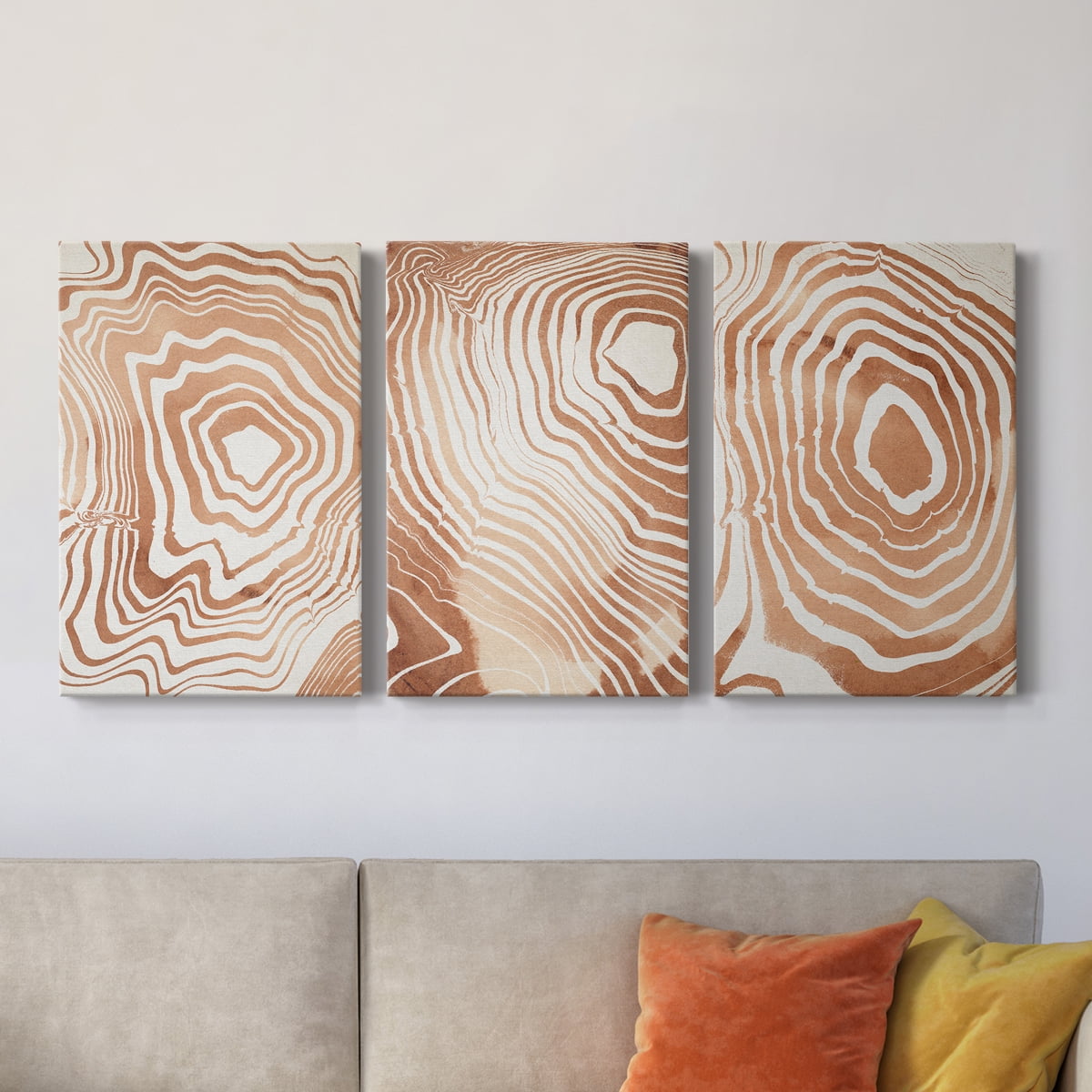 Wood Grain Suminagashi I Premium Gallery Wrapped Canvas - Ready to Hang - 8 x 12 Each