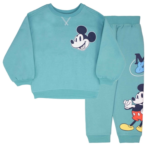 Disney Clothes Baby Boys Pant Set – Mickey Mouse Long Sleeve Top & Pants (Turquoise) – 12M