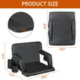 thumbnail image 3 of ZenSports 2 Pack 25-in Foldable Heated Stadium Seat for Bleacher Wider Padded Stadium Chair USB 3 Levels of Heat 6 Reclining Waterproof, Black, 3 of 11