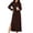 Brown, variant on Women Nightgowns Hooded Ribbed Knit Kangaroo Pocket Side Slits Ankle Length Long Sleeve for Cold Evenings at Home and Weekend Mornings
