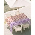 thumbnail image 2 of 60x84 Inch Outdoor Tablecloth with Umbrella Hole Zipper Rectangle Purple Yellow Boho Rectangular Tablecloths Outside Waterproof Ethnic Tribe Arrows Geometric Patio Table Cloth Cover for Picnic Party, 2 of 8