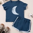thumbnail image 4 of TOWED22 Toddler Girls Summer Outfit 2-Piece Set Graphic Print Tee and Soft Shorts 12M-4T Navy,12-18 M, 4 of 9