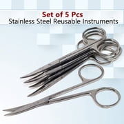 5-Pcs Set, Iris Lab Scissors, 4.5 inch, Curved