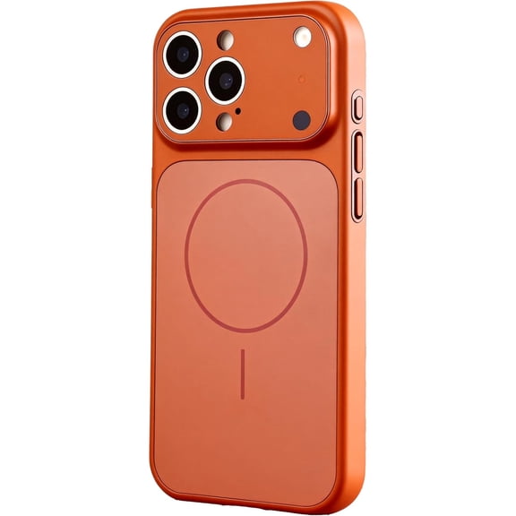 ShieldFlex Designed Magnetic Series for iPhone 17 Pro Max Case, Compatible with MagSafe, Tempered Glass Camera Lens Protection, Matte Hard PC Shockproof Cover,Orange
