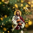 thumbnail image 3 of Summercome Jesus Hugging Animals Christmas Ornaments, Embracing Animals Christmas Ornament Acrylic Flat Pendant Xmas Commemorative Pendant, 3 of 7