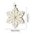 thumbnail image 3 of Diceymbol Snowflake Christmas Ornament, 5-Inch White Flocked Hanging Decoration for Tree and Wreath, 1-Piece, 3 of 6