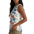 thumbnail image 6 of Fewfanhot Women's 4th of July Floral Print Tank Top, Patriotic Sleeveless Blouse with Red White Blue Flowers, Casual Summer Independence Day Top, S-3XL, 6 of 6