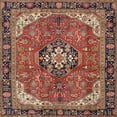 thumbnail image 1 of Ahgly Company Indoor Square Traditional Saffron Red Medallion Area Rugs, 3' Square, 1 of 6