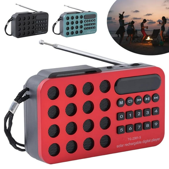 QHUDLV Mini Portable Pocket Radio,Solar Charging,USB Support Wireless Speaker