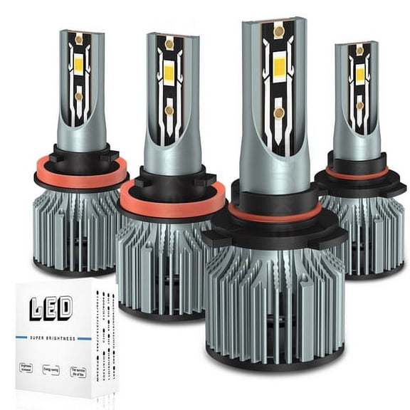 9005 H11 Combo LED Headlight High/Low Beam Bulbs 6000K for 2008-2018 Toyota Sequoia