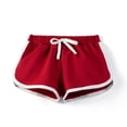 thumbnail image 3 of WMTBSRSW Big Girls Athletic Shorts Striped Drawstring Shorts Kids Running Sport Boxer Short Cycling Gym Cotton Soft Dolphin Shorts 7-14 Years, 3 of 3