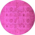 thumbnail image 1 of Ahgly Company Indoor Round Oriental Pink Traditional Area Rugs, 5' Round, 1 of 4