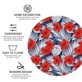 thumbnail image 3 of Honeii Leaves And Flowers print Leather Coaster Set of 4, ideal for safeguarding your furniture from drinks spills and effortless cleanup-Round Shape, 3 of 6