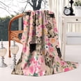 thumbnail image 3 of Yorkie Dog and Flower Florals Blanket,Comfortable Soft Flannel Throw Blanket,All Season,Warm Lightweight Blankets for Sofa Bed Couch Living Room Chair,50"x60", 3 of 4