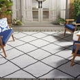 thumbnail image 2 of SAFAVIEH Courtyard Cohen Diamond Indoor/Outdoor Area Rug, Ivory/Black, 9' x 12', 2 of 12