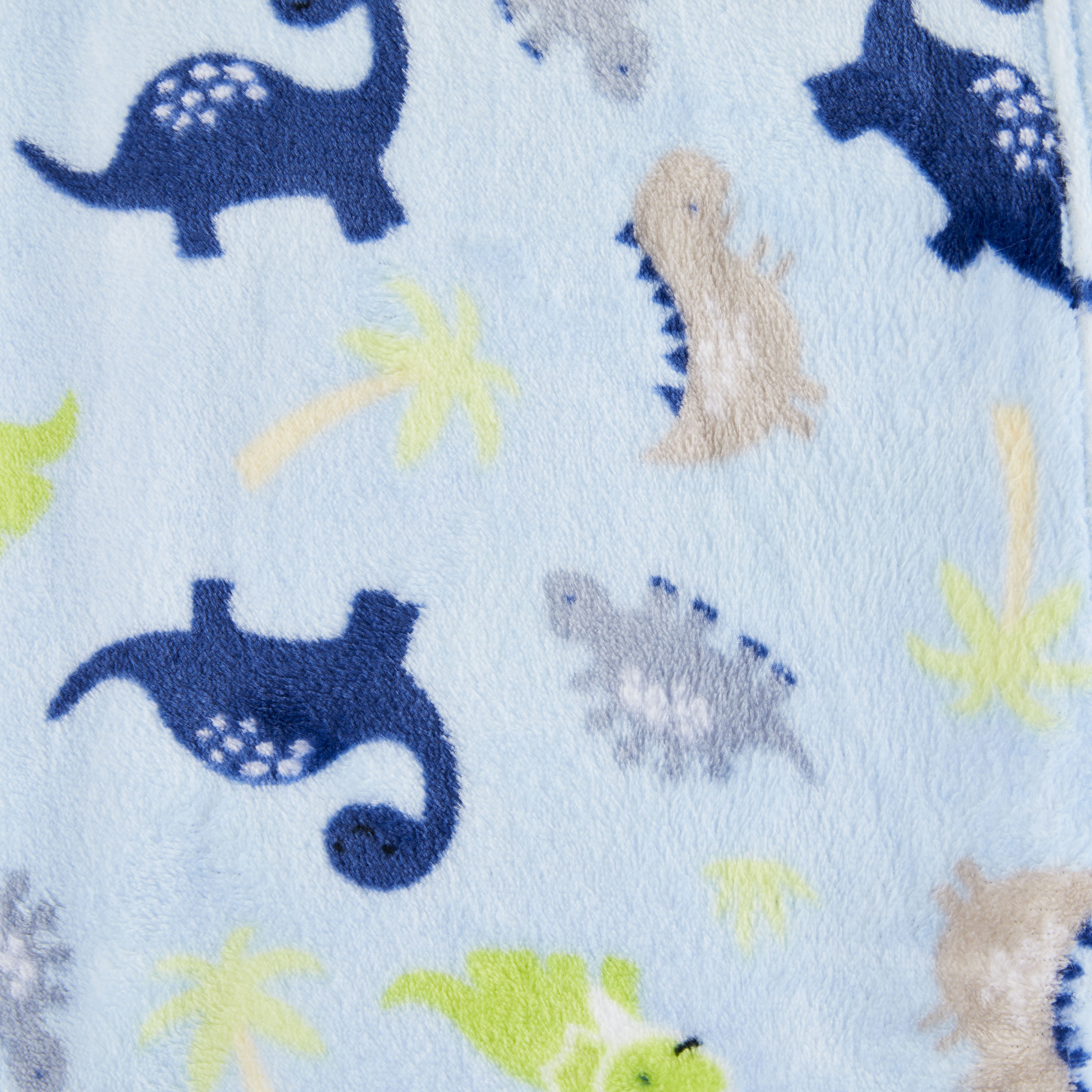 Parent's Choice Blue Dinosaurs Plush Baby Blanket, 30" x 36", Infant Boy - image 4 of 11