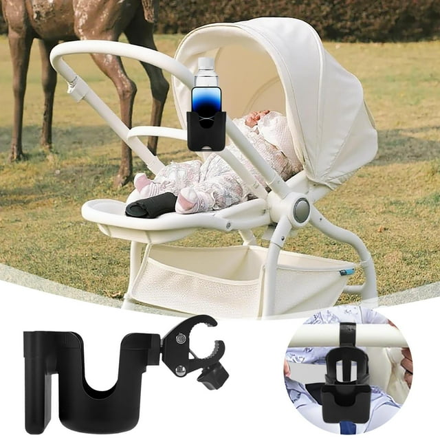 Support Universel pour Bouteille d'Eau de Vélo et Support de Téléphone avec Dégagement Rapide pour Poussette, Trottinette, Fauteuil Roulant, Utilisation Extérieure