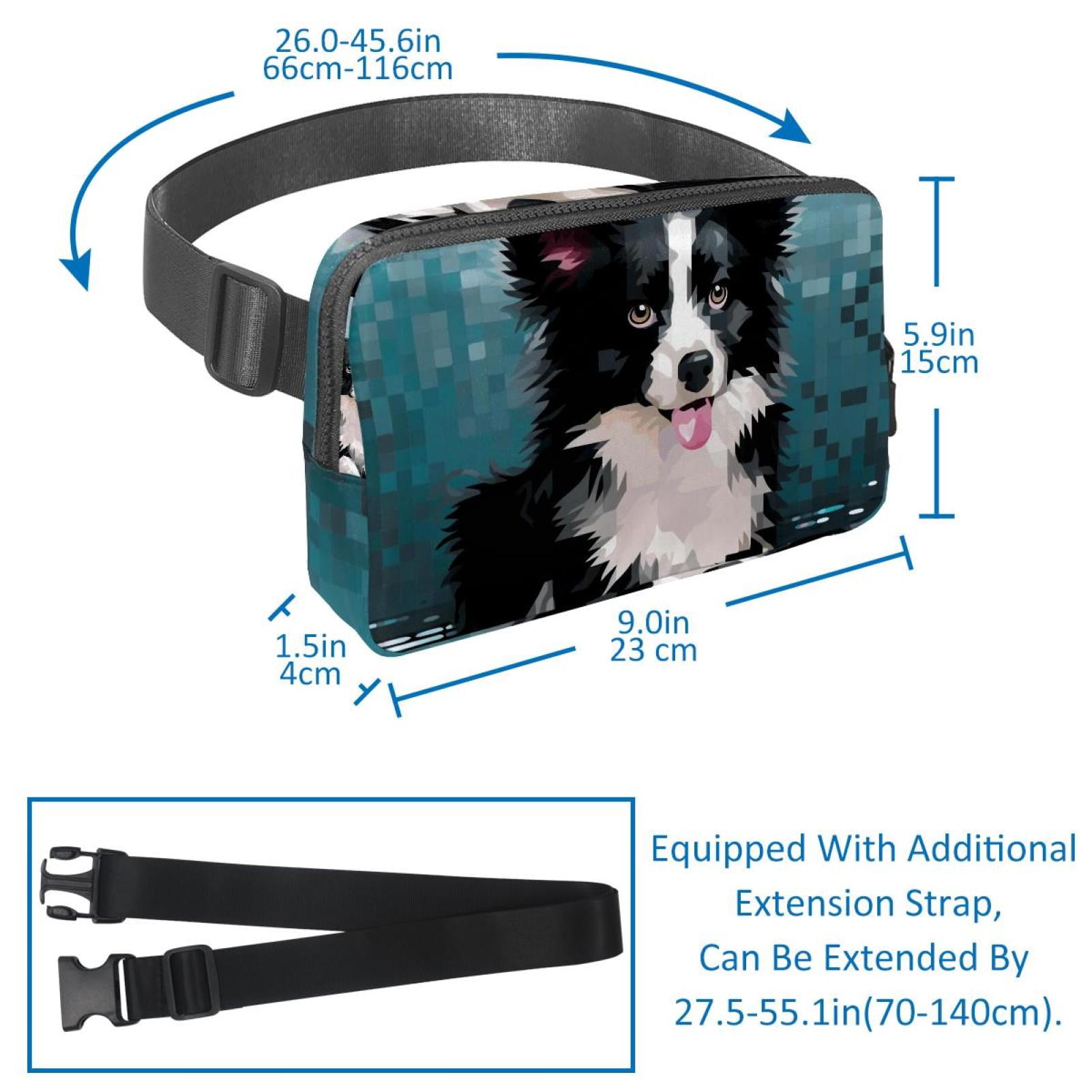 Pixel dog Running Belt Fanny Packs Waist Packs with Extension Strap Unisex Lightweight Adjustable