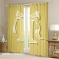 thumbnail image 2 of Erosebridal Yellow Bowknot Curtains for Living Room, Initial Letter I 30%-50% Blackout Curtains Set of 2 (42x90), Cartoon Monogrammed Curtains and Drapes (42x90), Window Curtains Bedroom Decorative, 2 of 6