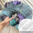 thumbnail image 4 of Queen Size Fitted Sheet Set - Spring Purple Flowers 3 Piece Bedding Sets 16" Deep Pocket Fitted Sheet with 2 Pillowcases, Floral Mottled Teal Wall Retro Brushed Microfiber Hotel Luxury Bed Sheets, 4 of 9