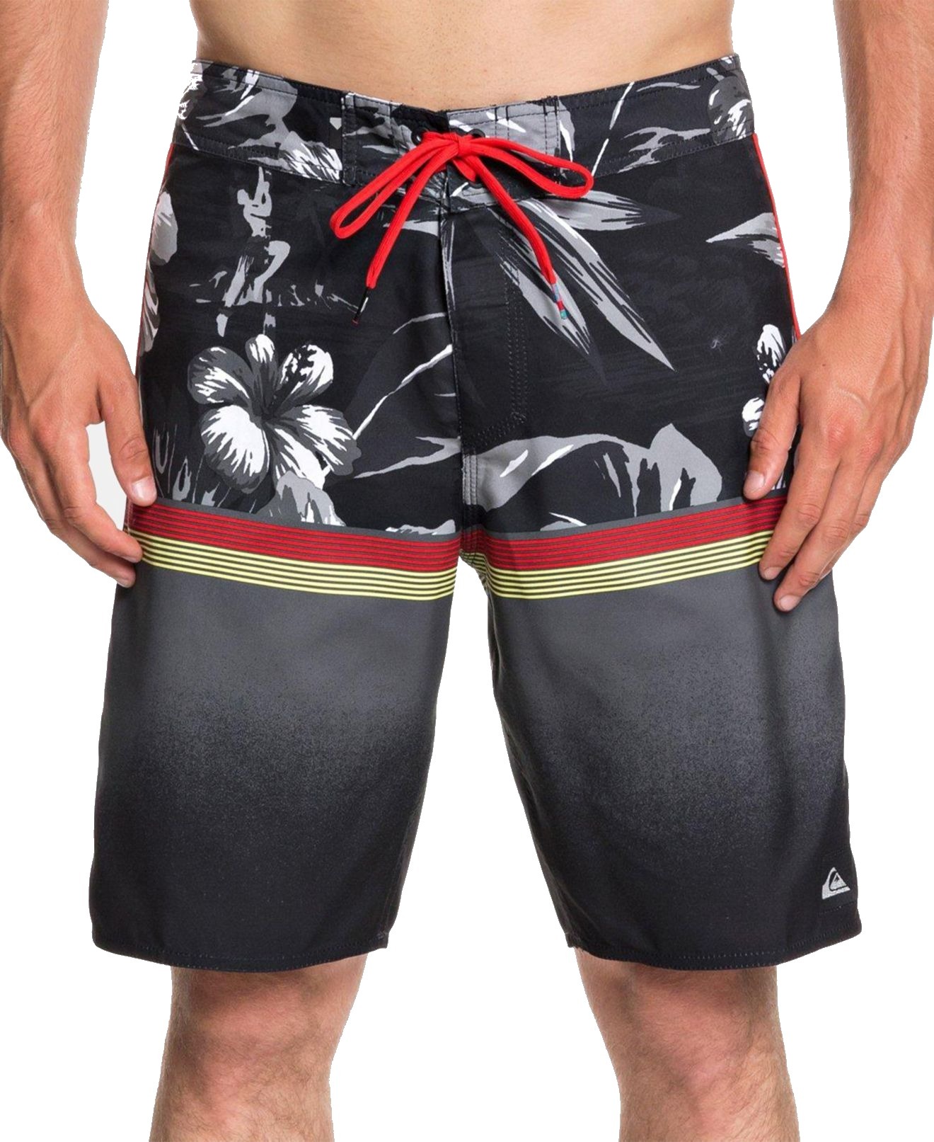 Quiksilver Mens Swimwear Red Divide Drawstring Trunks 38